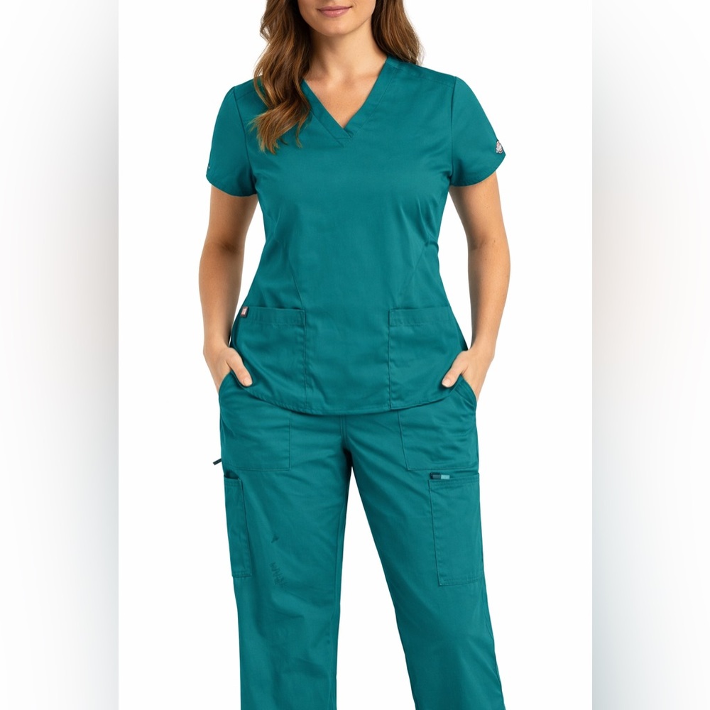 Dickies EDS Essentials Scrub Set Medium Teal Blue Medical Nurse Uniform